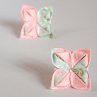 Cukrová vata -  malé origami náušnice