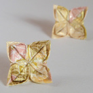 Výrazné zlatonky -  origami náušnice