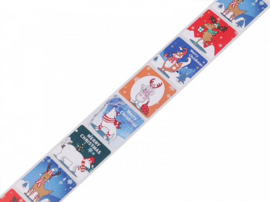 Vánoční papírové samolepky 25x25 mm (50ks)