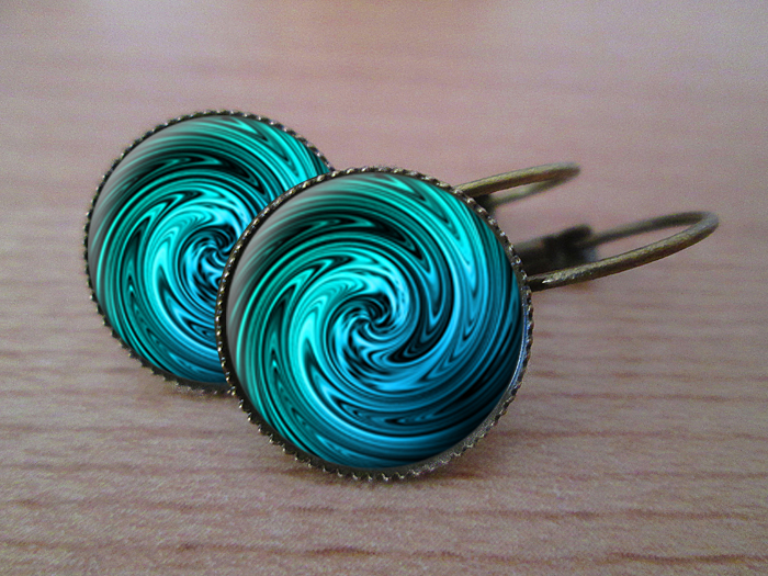 VINTAGE VISACÍ NÁUŠNICE - Mořské spirály