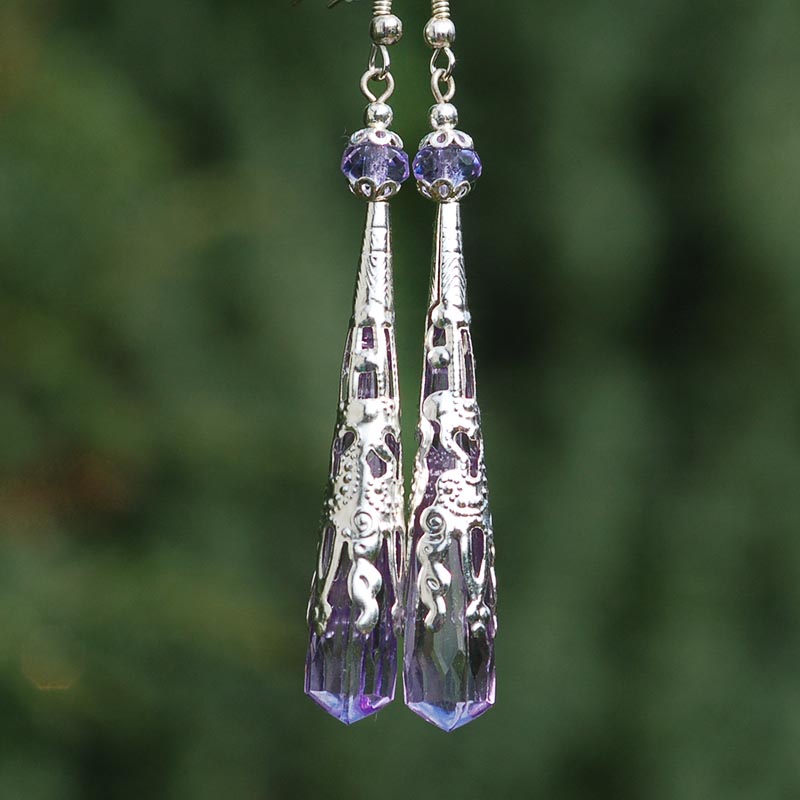 Lila kornouty broušené