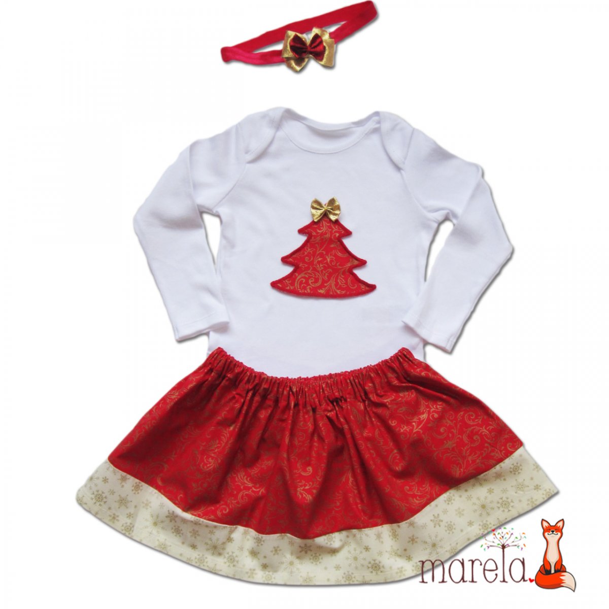 Vánoční set se stromečkem červenozlatý