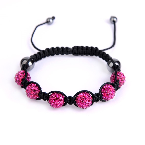 Schamballa náramek Krystal růžovo-fialový