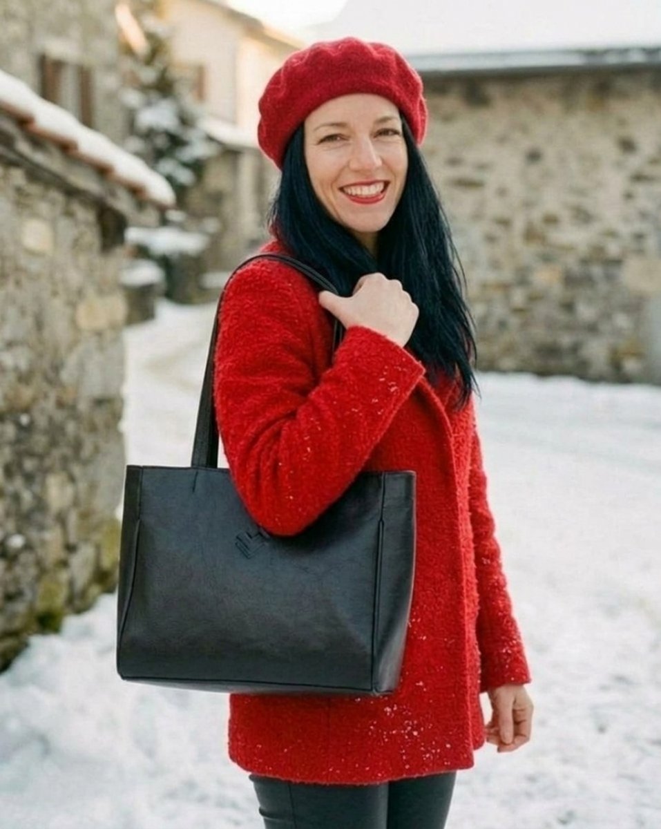 Kožená taška BIG SHOPPER - černá
