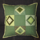 Zelená romance - patchworkový polštář