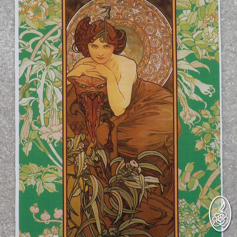 Látkový obrázek A.Mucha - Smaragd