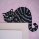 Kočka na dveře černošedá