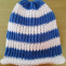 Pletená čepice 2v1 (modrá + bílá)