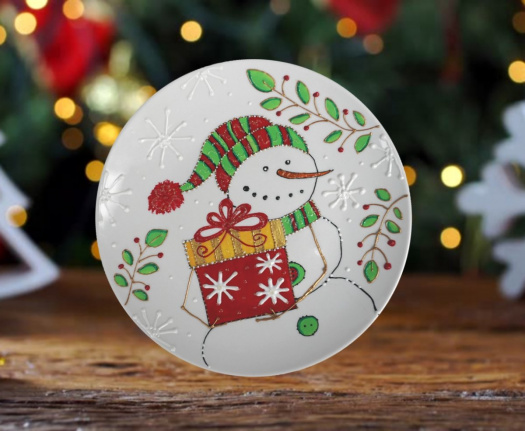 Talíř malý - sněhulák dárečkový