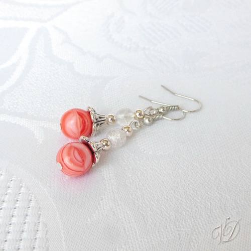 Náušnice - Zvonky oranžové žíhané (0014)
