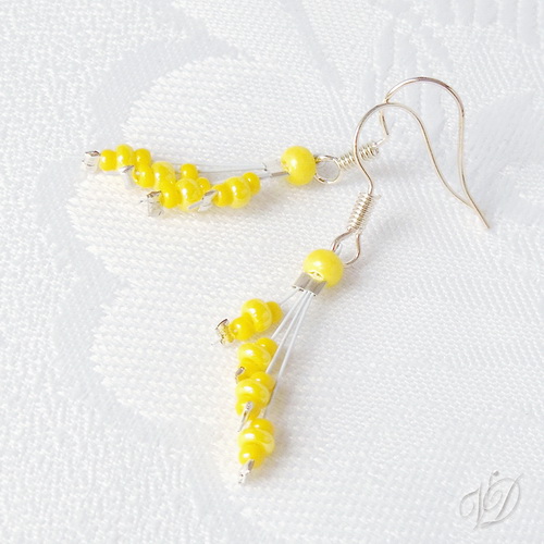 Náušnice - Lanka mini postupná žlutá (0080)