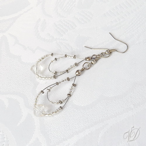 Náušnice - Lanka slzy stříbřité (0097)