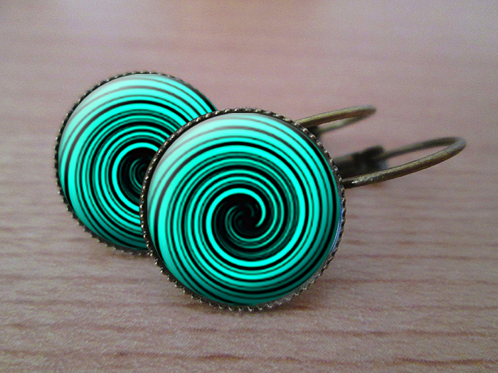 VINTAGE VISACÍ NÁUŠNICE - Spirálky