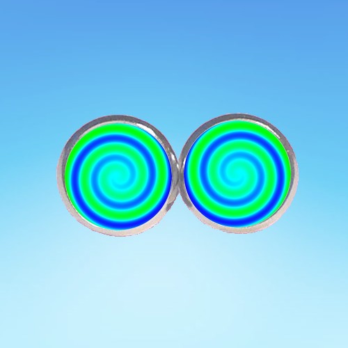 Náušnice Modro-zelené spirály