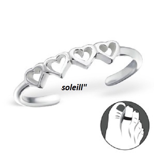Stříbrný prstýnek (srdíčka) na nohu/ nastavitelný.