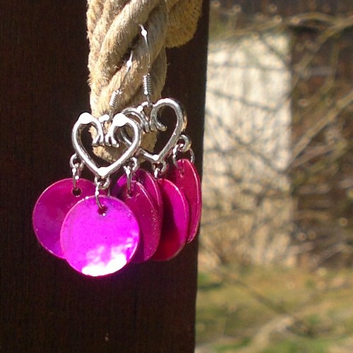 Srdce z perleti- růžové