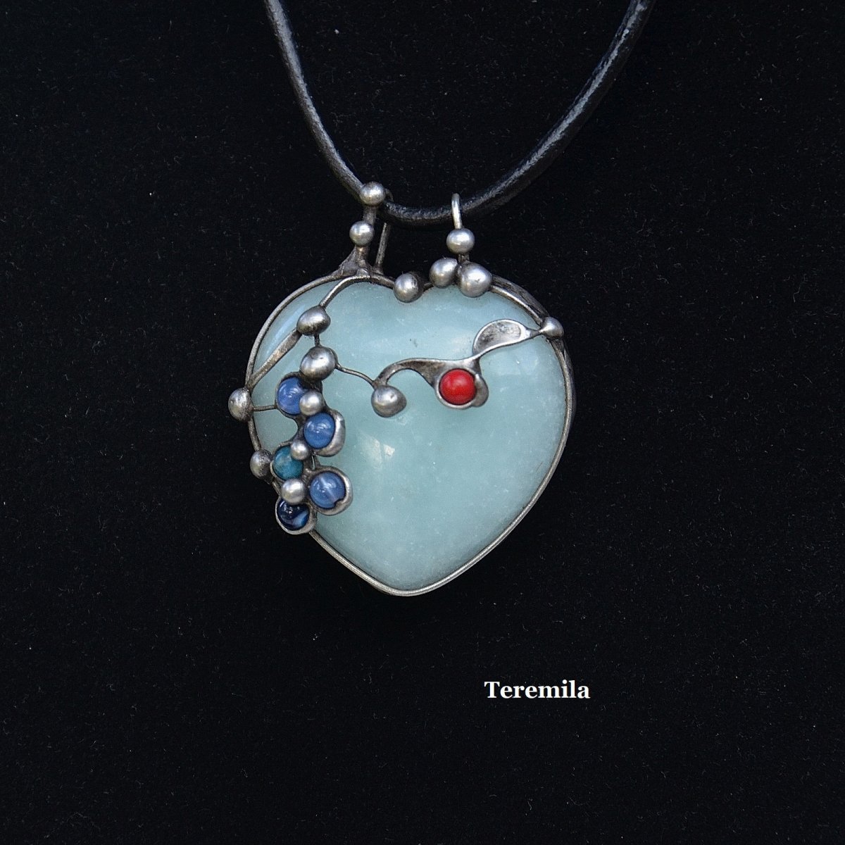 Srdce - modrý křemen