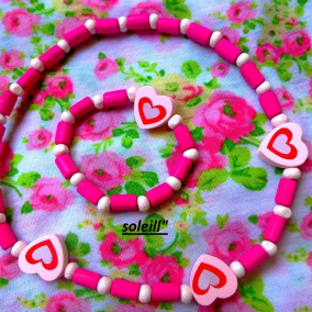 Růžový náramek + náhrdelník