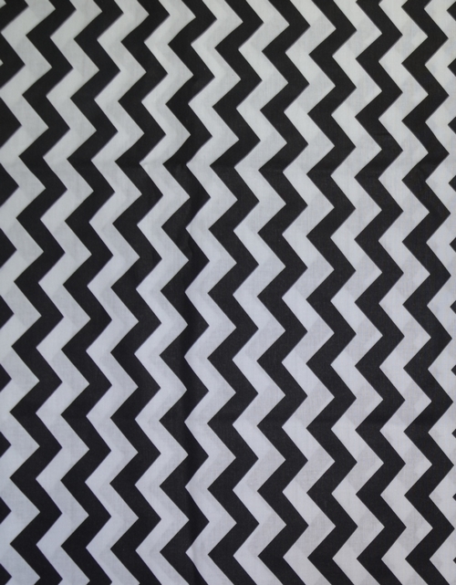 Bavlněná látka JI - metráž - chevron černobílý - š. 160 cm