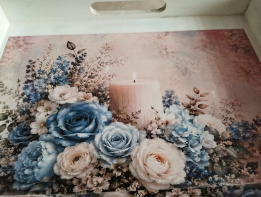 Velký servírovací podnos s úchyty - Blue Roses