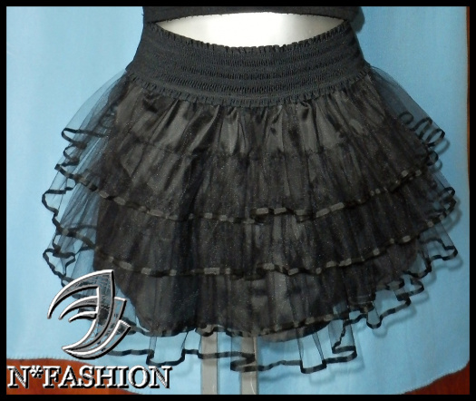 VENDY - Tylová sukně černá