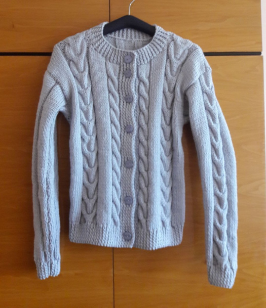 Pletený svetr - sv. šedý