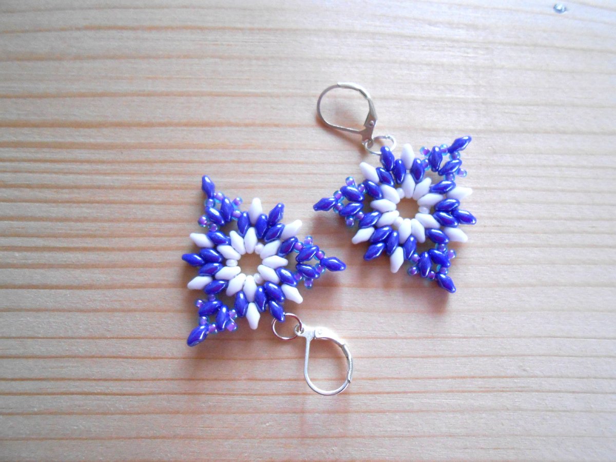 Náušnice šité trojúhelníčky (257/15)