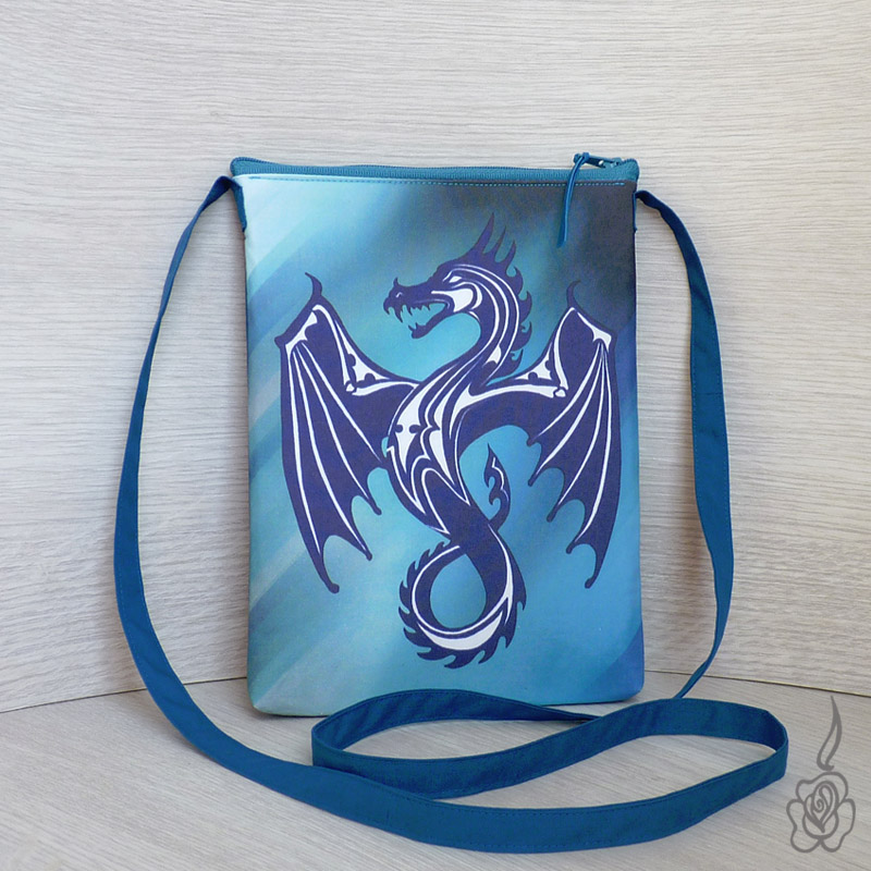 Taštička s drakem - modrá