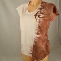 Béžovo-hnědé dámské triko s horolezcem L