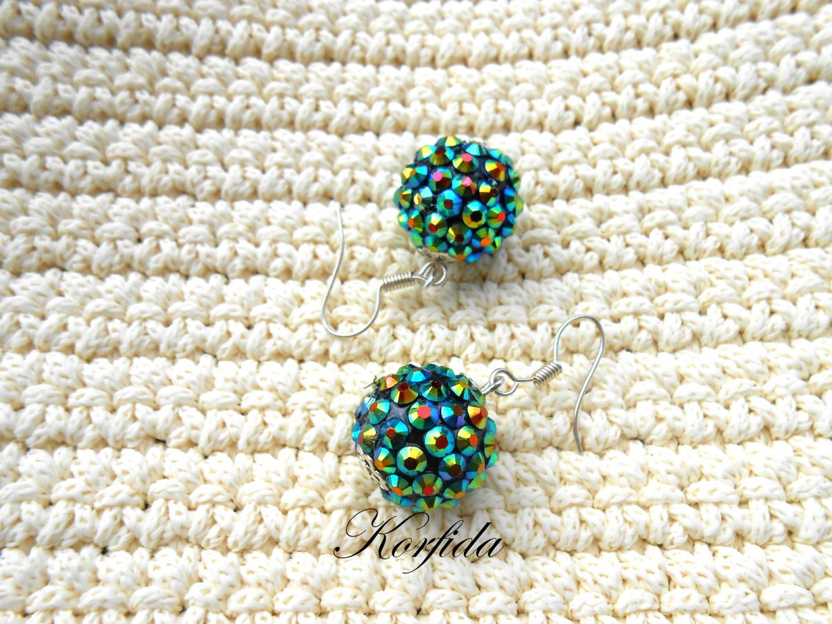 Náušnice zelené AB efekt (410/16)