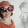 boho háčkovaný klobouček terakota