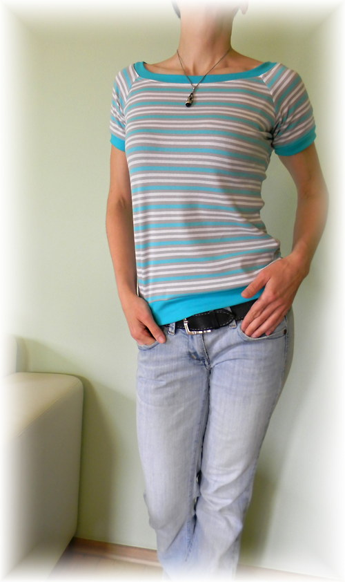 Triko raglán s lodičkovým výstřihem (krátký i dlouhý rukáv)