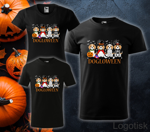 Tričko s vtipným potiskem DOGLOWEEN
