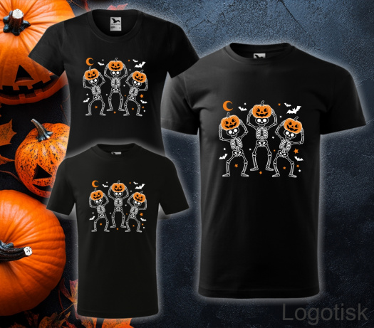 Tričko s halloweenským potiskem KOSTLIVCI