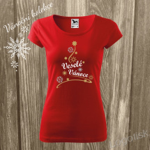 Tričko dámské Vánoční stromeček | Logotisk