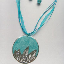 Sada náhrdelník a náušnice tyrkysový ornament