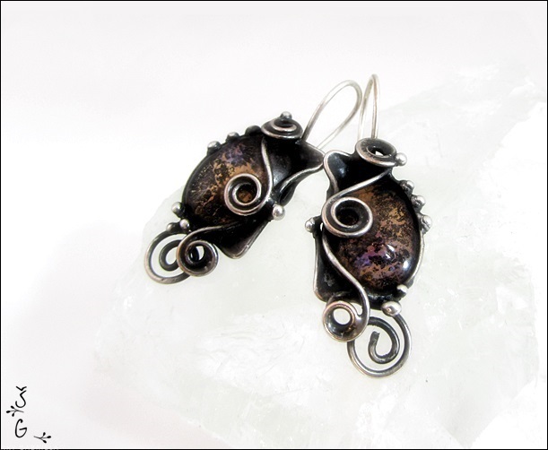 Náušnice - violet d'or