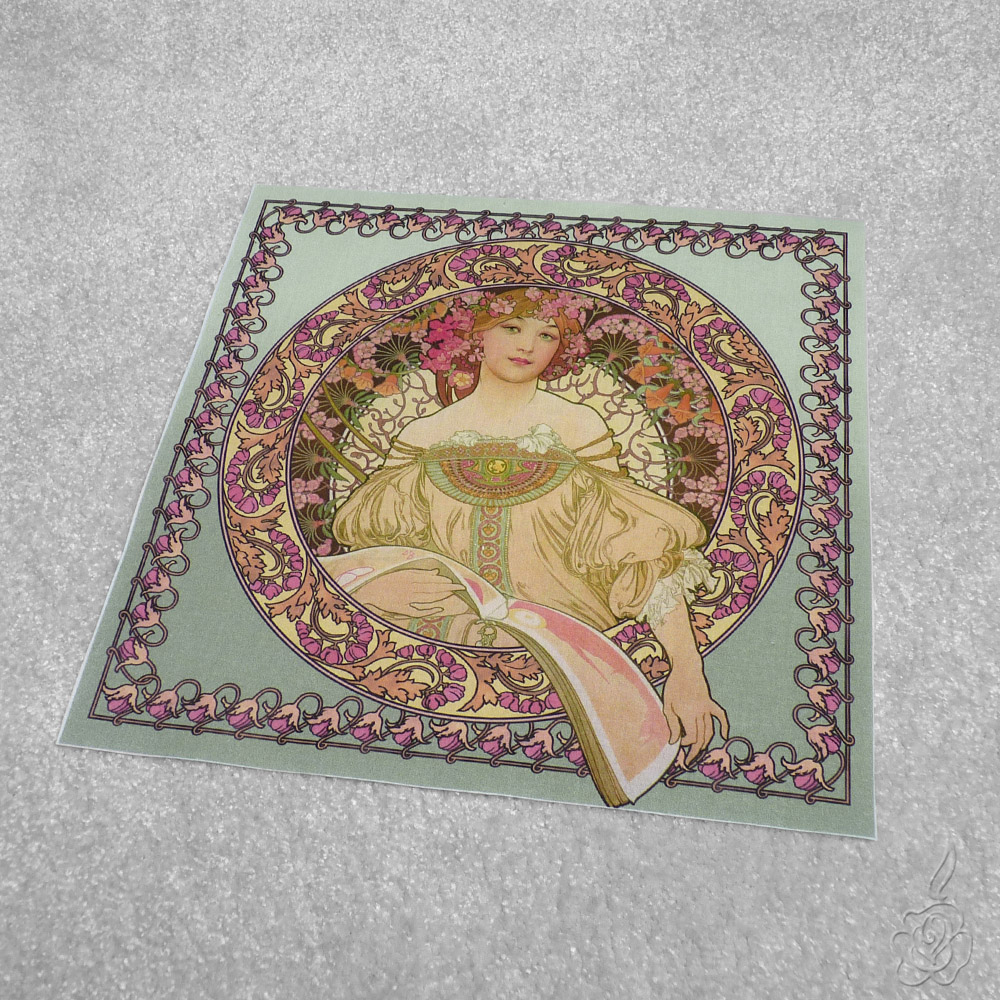 Velký bavlněný panel A.Mucha - Snění