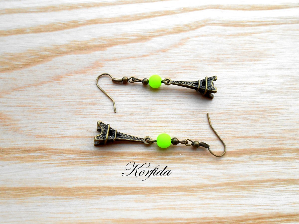 Náušnice Eiffelovka a neon (398/16)