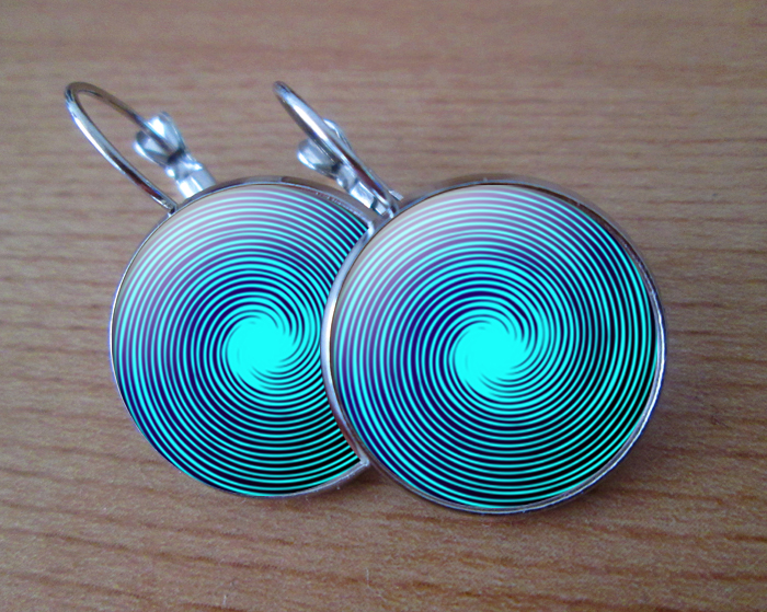 COOL VISACÍ NÁUŠNICE - Tyrkysový spirála