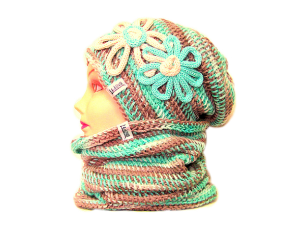 SOUPRAVA ČEPICE A NÁKRČNÍKU S APLIKACÍ -merinovlna