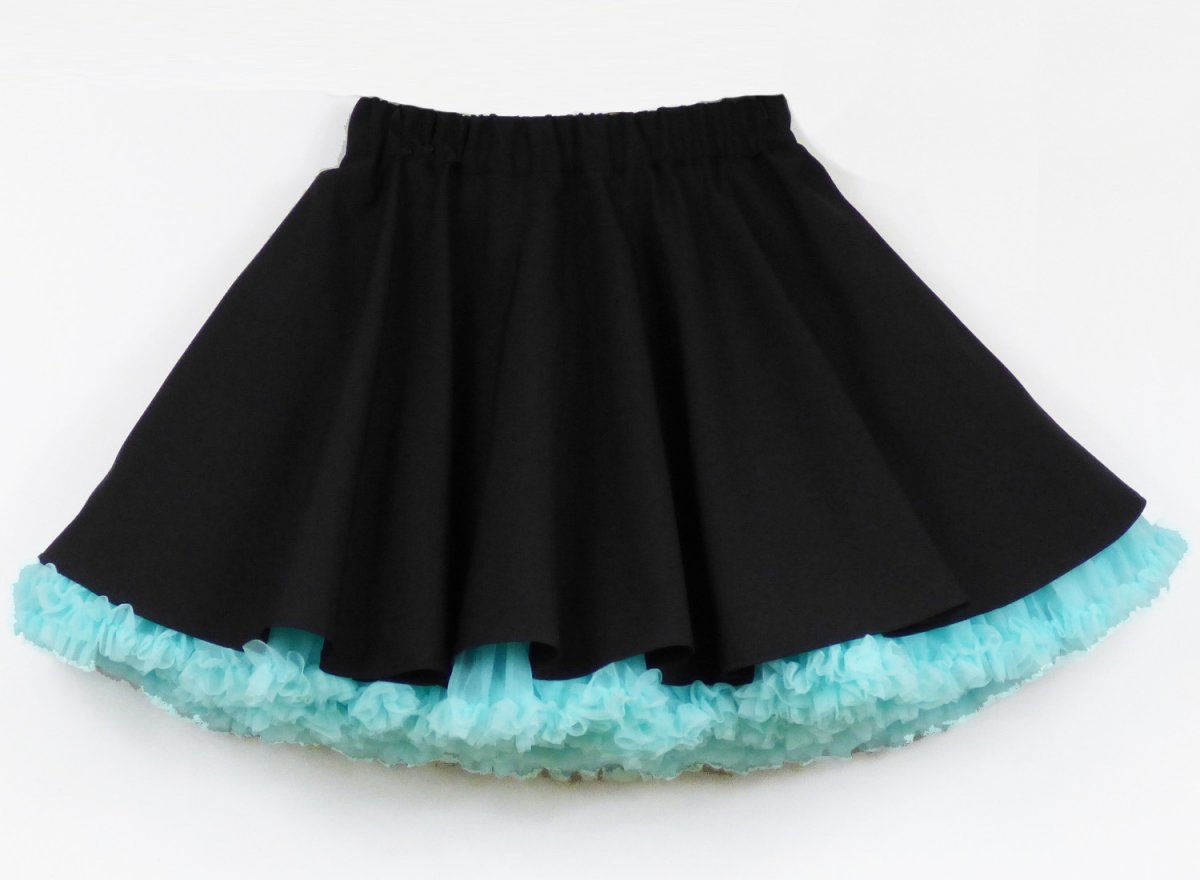 FuFu sukně černá s tyrkysovou spodničkou