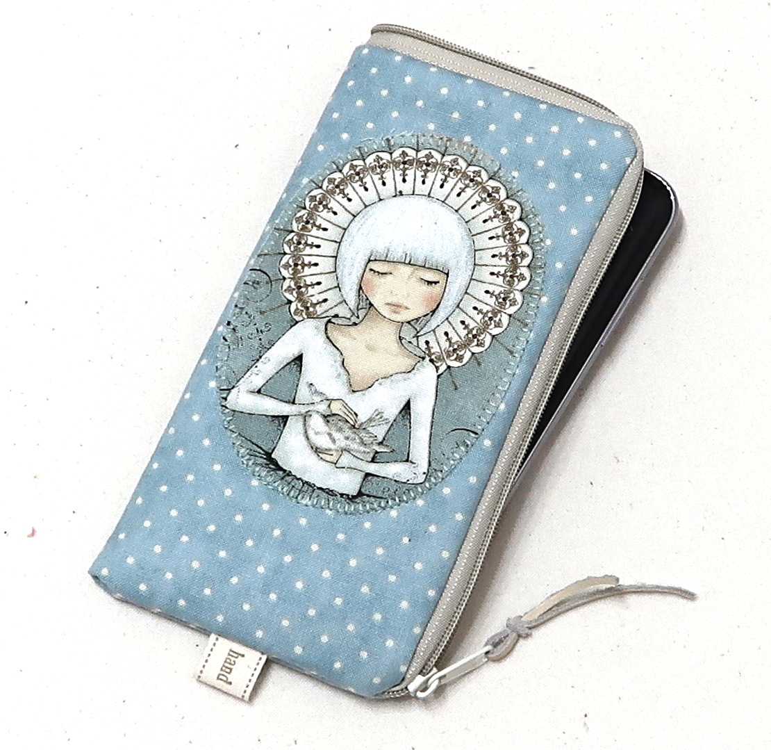 TYRKYSOVÝ PUNTÍČEK S PANENKOU  - obal na mobil