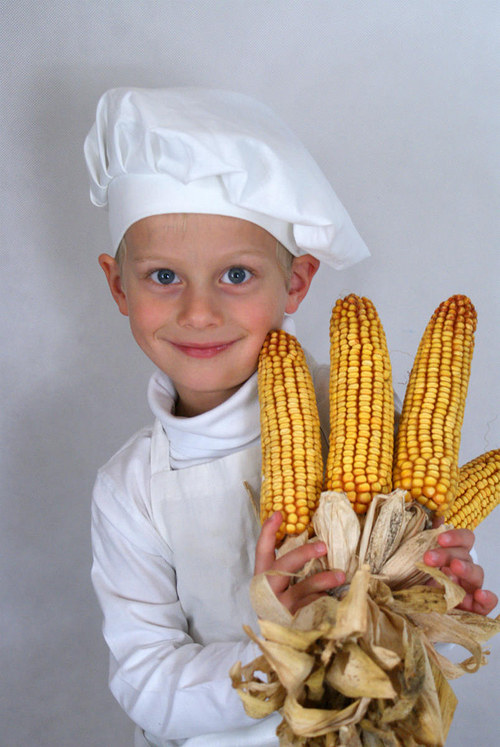 Dětská kuchařská čepice VĚTŠÍ a zástěrka 4-6 let