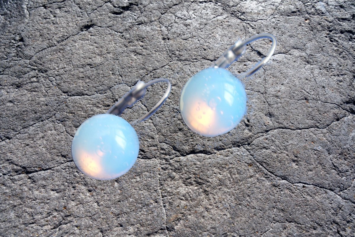 ocelové náušnice  OPALIT