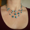 Smaragdový perličkový náhrdelník s náušnicemi