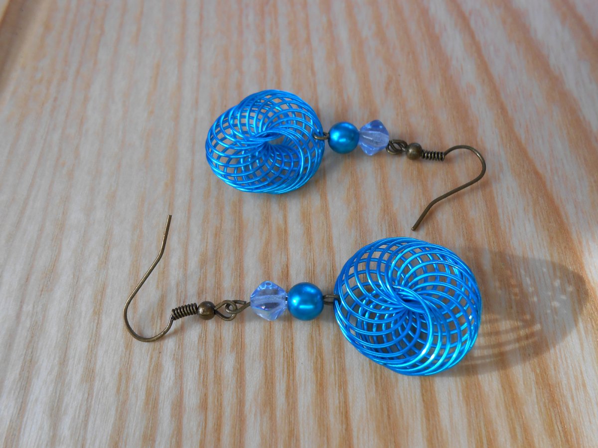 Náušnice - tyrkysové spirálkování (1117/15)