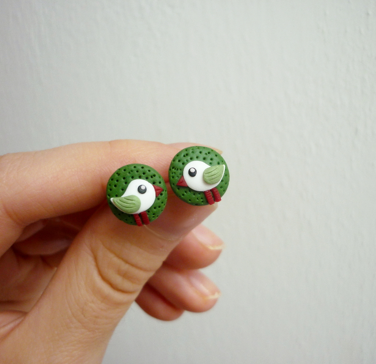 Ptáčci fimo náušnice