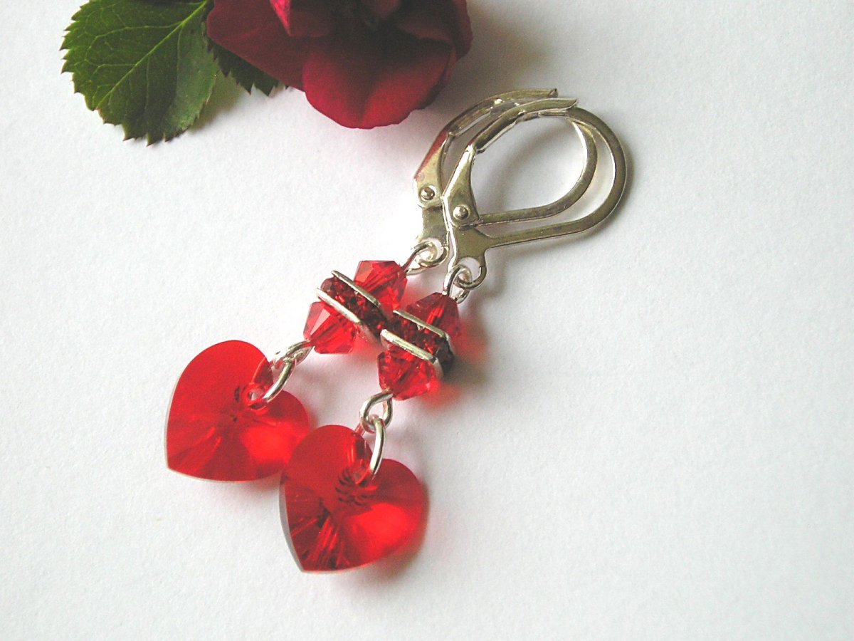 Swarovski Light Siam AB s šatonovými rondelkami