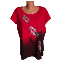 Černé a červené batikované tričko vel. 50-52